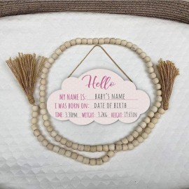 Ymaotrade Blank Name Sign Baby Welcome Sign, Hello Baby Arrival Photo Prop, Hospital Birth Announcement, Newborn Birth Stats Board Photo Prop Baby Birth Announcement Sign Newborn Sign126.5