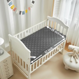 BEDLORE Waterproof Mattress Protector Crib, 2 Pack Soft Gray Mattress Pad, Noiseless Machine Washable Mattress Cover, Ultimate Protection for Your Baby\'s Crib Toddler Bed (52\'\'x28\'\')