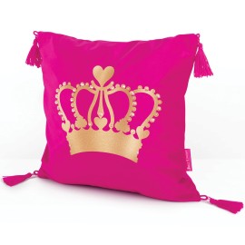 Make It Real DIY Juicy Couture Luxe Pillow Kit - Stylish Tween Decor with Gems & Tassels for Personalized Bedroom Accent - Perfect Craft Gift for Ages 8+