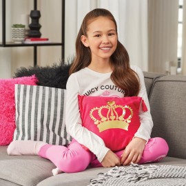 Make It Real DIY Juicy Couture Luxe Pillow Kit - Stylish Tween Decor with Gems & Tassels for Personalized Bedroom Accent - Perfect Craft Gift for Ages 8+