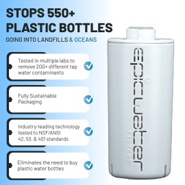 Epic Water Filters Everywhere Bottle Filter | 1-Pack | 75 Gallon Total Filter Life | 3-4 month Supply | Compatible with all Epic Water Bottles | Replaces Everyday and Outdoor