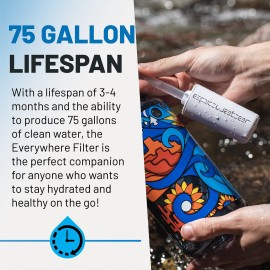 Epic Water Filters Everywhere Bottle Filter | 1-Pack | 75 Gallon Total Filter Life | 3-4 month Supply | Compatible with all Epic Water Bottles | Replaces Everyday and Outdoor
