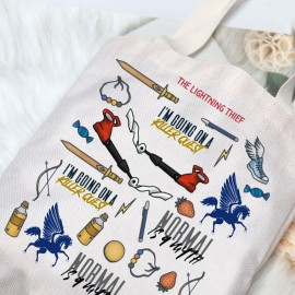 G2TUP Percy Movie Inspired Tote Bag Book Lover Tote Bag Im Going On A Killer Quest Percy Fans Gift (I\'m Going On TG)