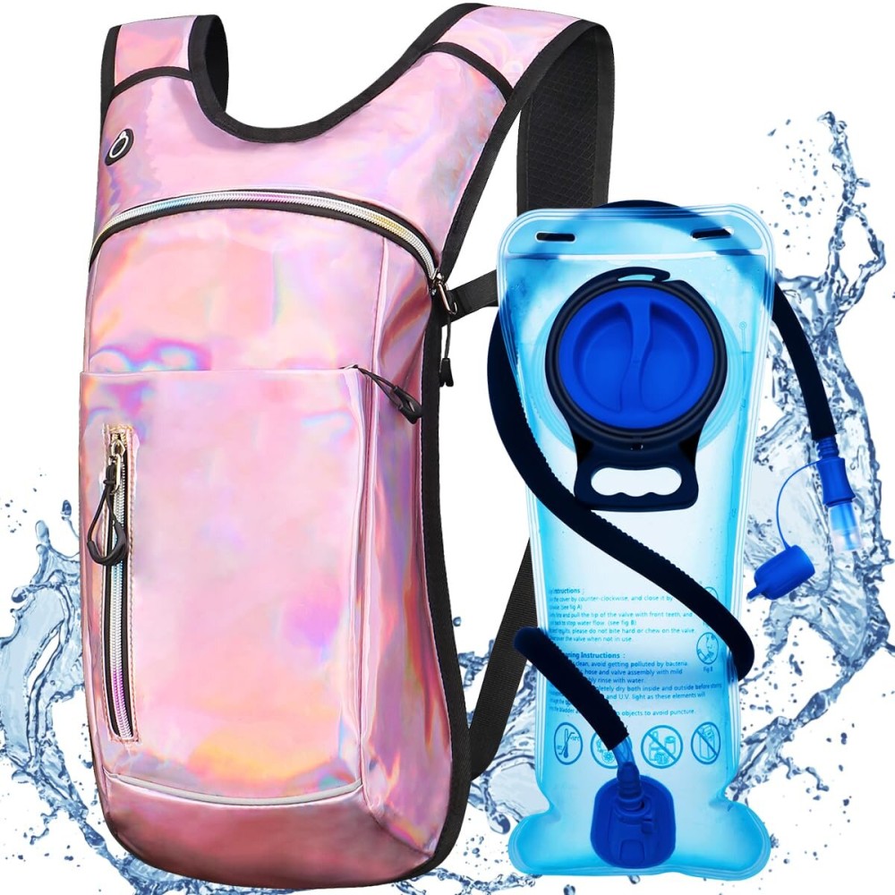 Hydration Backpack, Water Backpack with 2L Hydration Bladder, Rave Backpack Hydration Pack, Festival Essential for Raves, Hiking, Cycling, Climbing, Running, Outdoor, Camping and More