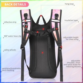 Hydration Backpack, Water Backpack with 2L Hydration Bladder, Rave Backpack Hydration Pack, Festival Essential for Raves, Hiking, Cycling, Climbing, Running, Outdoor, Camping and More