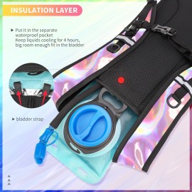 Hydration Backpack, Water Backpack with 2L Hydration Bladder, Rave Backpack Hydration Pack, Festival Essential for Raves, Hiking, Cycling, Climbing, Running, Outdoor, Camping and More