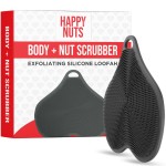 HAPPY NUTS Silicone Body Scrubber, Exfoliating Body Scrubber for Sensitive Skin, Sustainable Shower Scrubber for Body, Silicone Body Brush for Showering (1 Pack, Scrubber)