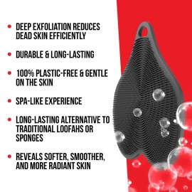 HAPPY NUTS Silicone Body Scrubber, Exfoliating Body Scrubber for Sensitive Skin, Sustainable Shower Scrubber for Body, Silicone Body Brush for Showering (1 Pack, Scrubber)