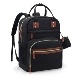 Tuwubi Diaper Bag Backpack, Baby Essentials Travel Tote Bag, Multi function Waterproof Backpacks, Travel Essentials with Stroller Straps & Pacifier Case - Black