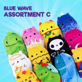 Cats vs Pickles 12pk Mystery Bags Blue Wave C 4 Bean Filled Plushies for Advent Calendars | Blind Bags for Girls and for Boys | Surprise Bean Collectibles | Mystery Bag for Kids & Adults | 12-pack