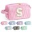 YOOLIFE Birthday Gifts for 6 7 8 9 10 11 12 13 14 15 Year Old Girl, Daughter Gifts, Teen Girl Gifts Trendy Stuff, Initial Makeup Bag, Pink S