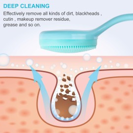 HINZIC 2 Pack Silicone Manual Facial Cleansing Brush, Skin Friendly Waterproof Face Cleaning Scrubber Exfoliator Cleanser for Blackheads Whiteheads Makeup Residues Removal- Blue