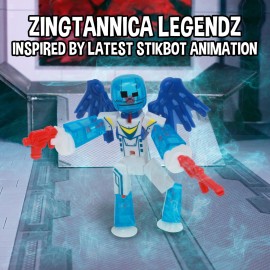 Zing StikBot Zingtannica Action Pack - Collectible Action Figures and Accessories, Includes 1 Stikbot, 1 Set of Accessories, Stop Motion Animation, Ages 4 and Up (Blue (Vangarden))