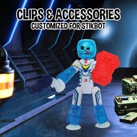 Zing StikBot Zingtannica Action Pack - Collectible Action Figures and Accessories, Includes 1 Stikbot, 1 Set of Accessories, Stop Motion Animation, Ages 4 and Up (Blue (Vangarden))