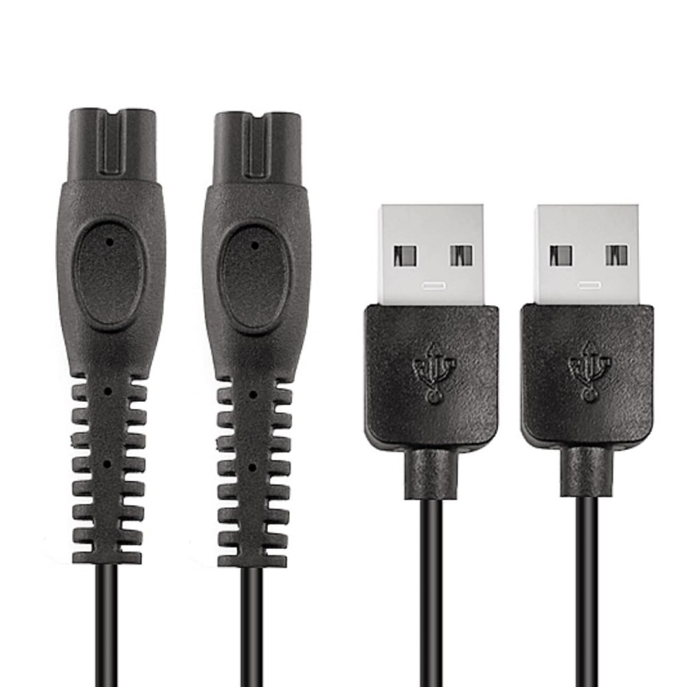 Qjin USB Charging Cable for Philips Norelco Shaver S3243, S3341, S5880, S7885, S7886, S7887 - Power Cord 5V - 2 Pcs