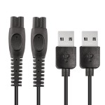 Qjin USB Charging Cable for Philips Norelco Shaver S3243, S3341, S5880, S7885, S7886, S7887 - Power Cord 5V - 2 Pcs