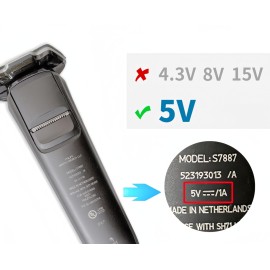 Qjin USB Charging Cable for Philips Norelco Shaver S3243, S3341, S5880, S7885, S7886, S7887 - Power Cord 5V - 2 Pcs