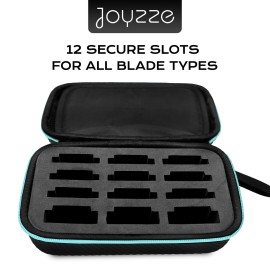 JOYZZE Blades Storage Case - Organize and Protect Your 12 Blades with this Convenient Storage Solution, Grooming Clipper Blade Case Holder Organizer (Blade Storage Case Teal - Holds 12 Blades)