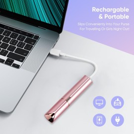 Facial Hair Removal for Women- as Seen on TV Painless Face Shaver -Painless Womens Facial Hair Remover with 2 Replacement Heads, Lipstick-Sized, USB RechargeableRose Gold Facial Hair Removal for Women- as Seen on TV Painless Face Shaver -Painless Womens Facial Hair Remover with 2 Replacement Heads, Lipstick-Sized, USB RechargeableRose Gold