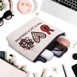 CEASQVAA Cheer leading Gifts for Women, Makeup Cosmetic Bag Gifts for Cheer-leading Women Friends, Birthday Gifts for Cheerleader travel Makeup Pouch