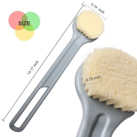 Hysotok Shower Brush Back Scrubber for Shower, Back Brush Long Handle for Shower 14.17, Bath Brush with Comfy Bristles Bath Back Scrubber for Body, Back Brush for Shower Men Women (Blue)