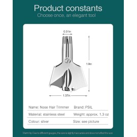 BABETT Unisex Nose Hair Trimmer, Waterproof, Stainless Steel, No Batteries Required