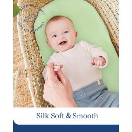 PurComfy Supersoft Fitted Bassinet Sheets, Premium Bamboo Viscose Cradle Sheets, Streachy Hypoallergenic Breathable Moses Basket Oval Rectangle Pad/Mattress Universal Fit for Halo, Dream on Me, 2-Pack