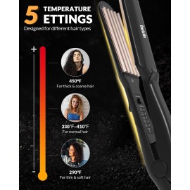 Dmriektu Hair Crimper for Volumizing Fluffy Hairstyle, Crimper Hair Iron with Ceramic Plates, Crimping Iron Tool for Women Girls Hair Waver Dual Voltage, Auto Off Dmriektu Hair Crimper for Volumizing Fluffy Hairstyle, Crimper Hair Iron with Ceramic Plates, Crimping Iron Tool for Women Girls Hair Waver Dual Voltage, Auto Off