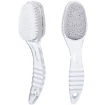 2 Pcs Foot Pumice Stone Brush Calluses Remover, Ooloveminso Large Foot Scrubber Foot File with Handle 2 in 1 Suitable for Horniness Foot Spa, Foot Care Smooth Skin (Transparent)