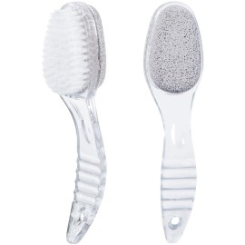 2 Pcs Foot Pumice Stone Brush Calluses Remover, Ooloveminso Large Foot Scrubber Foot File with Handle 2 in 1 Suitable for Horniness Foot Spa, Foot Care Smooth Skin (Transparent) 2 Pcs Foot Pumice Stone Brush Calluses Remover, Ooloveminso Large Foot Scrubber Foot File with Handle 2 in 1 Suitable for Horniness Foot Spa, Foot Care Smooth Skin (Transparent)