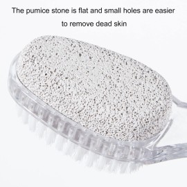 2 Pcs Foot Pumice Stone Brush Calluses Remover, Ooloveminso Large Foot Scrubber Foot File with Handle 2 in 1 Suitable for Horniness Foot Spa, Foot Care Smooth Skin (Transparent) 2 Pcs Foot Pumice Stone Brush Calluses Remover, Ooloveminso Large Foot Scrubber Foot File with Handle 2 in 1 Suitable for Horniness Foot Spa, Foot Care Smooth Skin (Transparent)