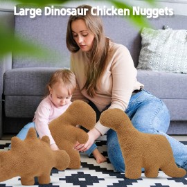 TVVPGG Dino Nugget Plush,Large 20 in Dino Nugget Pillow Stuffed Toy, Funny Dino Chicken Nuggets Pillow Gifts for Kids Adults Girlfriend Christmas