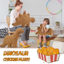 TVVPGG Dino Nugget Plush,Large 20 in Dino Nugget Pillow Stuffed Toy, Funny Dino Chicken Nuggets Pillow Gifts for Kids Adults Girlfriend Christmas
