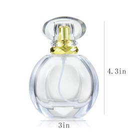 JJKMALL 50ml 1.7 oz Vintage Shape Spray Bottle Refillable Crystal Glass Atomizer Empty Fine Mist Spray Perfume Bottles - (1Pack) 1pc Funnel Filler 1PC 3ml Dropper 1pc Storage Gift Bag
