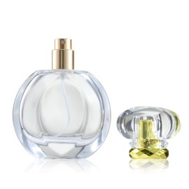 JJKMALL 50ml 1.7 oz Vintage Shape Spray Bottle Refillable Crystal Glass Atomizer Empty Fine Mist Spray Perfume Bottles - (1Pack) 1pc Funnel Filler 1PC 3ml Dropper 1pc Storage Gift Bag