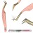 AVXIGO FIELD S Curved Precision Fiber Tip LashTweezer for Eyelash Extensions (Baby Pink), Limited Edition - Comes with Mascara Brush, Storage Box & Tube Case