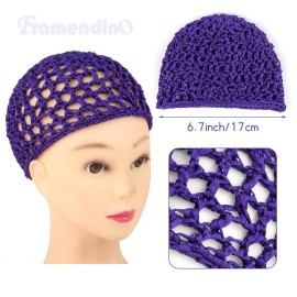 Framendino, 9 Pack Mesh Crochet Hair Net Rayon Knit Snoods Hat Thick Hairnet Snood Cover Ornament for Night Sleeping Accessories (9 Colors) Framendino, 9 Pack Mesh Crochet Hair Net Rayon Knit Snoods Hat Thick Hairnet Snood Cover Ornament for Night Sleeping Accessories (9 Colors)