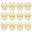 Framendino, 12 Pack Gold Mini Crown Small Rhinestone Crystal Tiara Headpiece Princess Bridal Accessories for Party Wedding Birthday Decorations