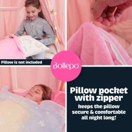 Rainbow & Glowing Stars Sleeping Bag for Kids - Ages 3+ Soft Toddler Girl Sleeping Bag - Kids Blanket (66\'\' x 33)