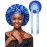 AWAYTR Satin Bonnet Silk Hair Wrap Sleeping Cap for Women with Curly Hair, Reversible Double Layer Sleep Cap with Tie Band (Blue) 7 7/8-8