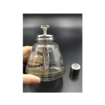 YYNGJCK 1 Pc 180 ml/6 Oz Empty Glass Dispenser Bottle for Nail Polish Reusable Thick Press Container Pump Push Down Dispenser, with Metal Core and Dust Cover