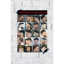 VMXWLL Barber Shop Decor Fade Colletcion Hair Stylish Canvas Poster Unframe-style 12x18inch(30x45cm)