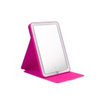 eKids Barbie Travel Mirror with Light and Adjustable Stand, Shatterproof Makeup Mirror with Rechargeable Battery, Designed for Fans of Barbie Accessories and Gifts
