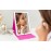 eKids Barbie Travel Mirror with Light and Adjustable Stand, Shatterproof Makeup Mirror with Rechargeable Battery, Designed for Fans of Barbie Accessories and Gifts