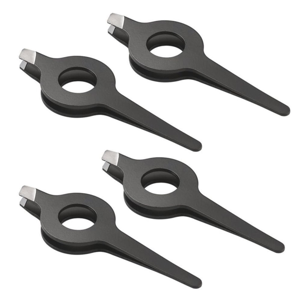 Comimark 4 pcs Slant Tweezer With Hollow Out Handle Professional Eyebrow Facial Hair Remover Practical Beauty Tool For Men Women