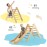OLAKIDS Pikler Triangle Set 2 in 1 Climbing Toys for Toddlers Foldable Wood Montessori Baby Jungle Gym with Ladder Ramp Slide Kids Indoor Playground Activity Play Structure