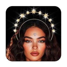 Fashey Star Headband Gold Halo Crown Rhinestone Stars Headpiece Hair Accessories for Women (Gold) Fashey Star Headband Gold Halo Crown Rhinestone Stars Headpiece Hair Accessories for Women (Gold)