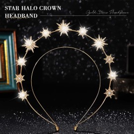 Fashey Star Headband Gold Halo Crown Rhinestone Stars Headpiece Hair Accessories for Women (Gold) Fashey Star Headband Gold Halo Crown Rhinestone Stars Headpiece Hair Accessories for Women (Gold)