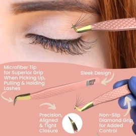 AVXIGO FIELD Boot Precision Fiber Tip Lash Tweezer for Eyelash Extensions (Baby Pink), Limited Edition - Comes with Mascara Brush, Storage Box & Tube Case AVXIGO FIELD Boot Precision Fiber Tip Lash Tweezer for Eyelash Extensions (Baby Pink), Limited Edition - Comes with Mascara Brush, Storage Box & Tube Case