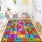 Kid Hopscotch Play Rug, ABC Alphabet Number Educational Carpet, Playroom Classroom Mat Non-Slip Washable (Red 31x47 in)